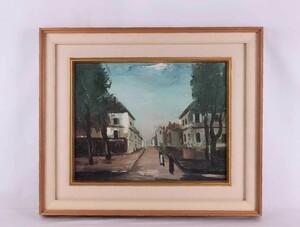 モーリス・ド・ヴラマンク 複製「Lane in a Small Town」画寸 F6 仏人作家 佐伯祐三が影響 本能の画家 独自の画風の形成を探る 4896