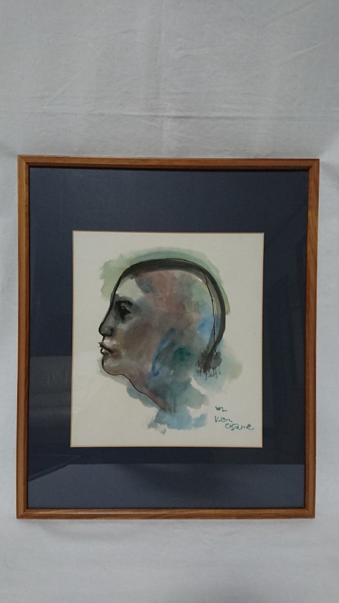 Genuine work by Noh Ken. Watercolor Woman in Profile . Size: 24cm x 27cm. Active in his hometown of Kobe. Illustrations for the Kobe Shimbun Literary Column. Awarded numerous prizes including the Hyogo Prefecture Cultural Award and the Kobe City Cultural Award. 1592., Painting, watercolor, Portraits