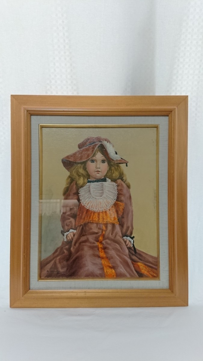 正版作品 清水胜明 油画娃娃-A 尺寸 41cm x 32cm F6 描绘写实可爱西洋娃娃的奇葩 1551, 绘画, 油画, 其他的