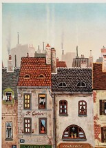 ジェラルド・ネソワール オフセット「Gasse in Paris」画30cm×39.5cm パリの街角を風情豊に描く ドラクロワ様の作風 Gerard Nessoir 5418_画像6