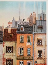 ジェラルド・ネソワール オフセット「Gasse in Paris」画30cm×39.5cm パリの街角を風情豊に描く ドラクロワ様の作風 Gerard Nessoir 5418_画像7