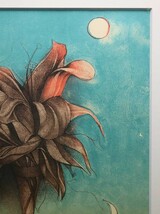 真作 ブルーノ・ブルーニ ストーンリトグラフ「太陽と月の花」画 35×50.5cm イタリア人作家、彫刻家 卓越したデッサンテクニック 5321_画像7