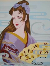 真作 くげじゅんこ 1993年アクリル「流転」画寸 32cm×47cm 艶やかで妖艶な魅力を感じる素敵な作品 4197_画像3