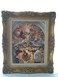 Art hand Auction Reproduction El Greco de L'Enterrement du Comte Orgaz 41 x 53 cm P10 Né sur l'île grecque de Crète L'un des trois grands peintres espagnols Chef-d'œuvre de la collection de l'église de Santo Tomé 4523, ouvrages d'art, peinture, autres