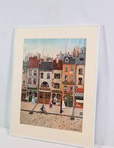 ジェラルド・ネソワール オフセット「Gasse in Paris」画30cm×39.5cm パリの街角を風情豊に描く ドラクロワ様の作風 Gerard Nessoir 5418_画像10