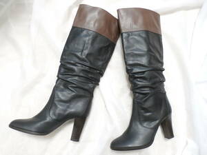 MORGAN* original leather long boots * made in Japan *35.5*23* trying on only * rank N* search ....23