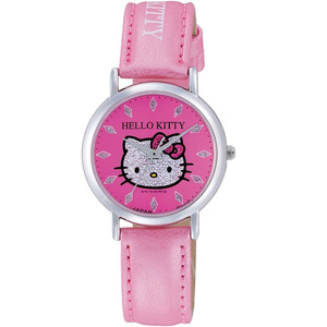  Citizen наручные часы Hello Kitty водонепроницаемый кожа ремень сделано в Японии 0009N002 розовый 4966006059168