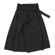 【新品】 F ブラック ワイドパンツ メンズ ベルト付き スカート風 ガウチョパンツ スカンツ デザイナーズ 日本製 国産_画像5