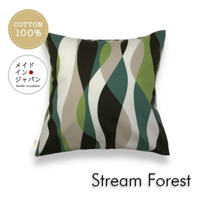  наволочка Stream forest green Северная Европа волна рисунок 45×45cm