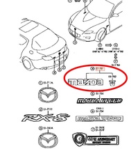 RX-8 前期 マツダ 純正 リヤー オーナメント ネーム エンブレム MAZDA 新品 未使用 SE3P 2003/02- RX8_画像3