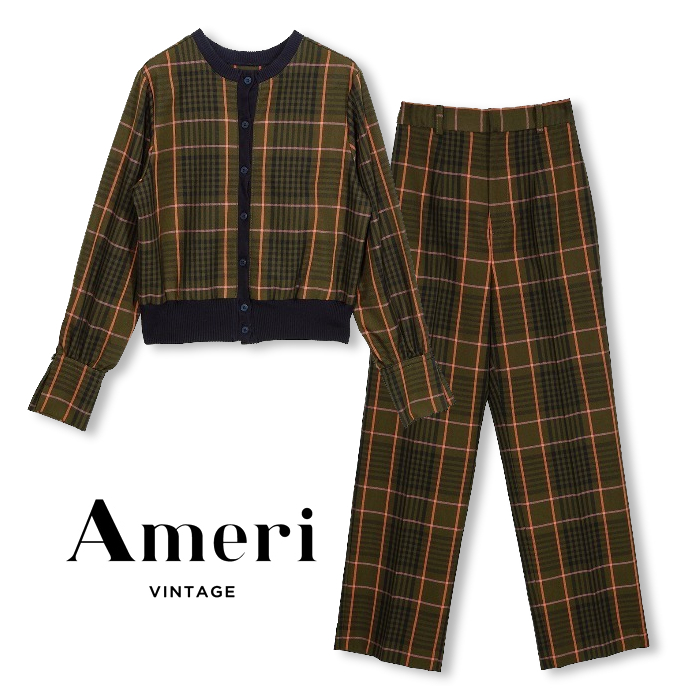 PayPayフリマ|【週末限定価格】AMERI アメリCHEERFUL CHECK PANTS &TOPS