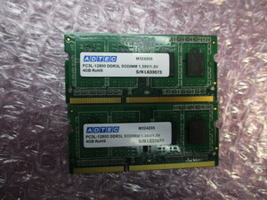 [ADTEC] PC3L-12800S 4GB x 2 sheets = 8GB DDR3L Note for memory 