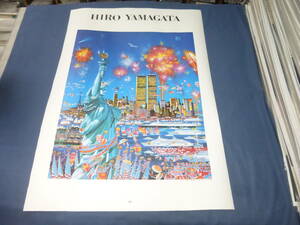 80/(511)ヒロヤマガタ　HIRO　YAMAGATA　B2ポスター　STATUE　OF　LIBERTYほか　超大型ポスター冊子「EXIT」