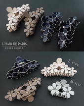 ■L'HAIR DE PARIS■カメリア５フラワーお花ヘアクリップL■ベージュ■バンスクリップ/ビジュー/新品/ハンドメイド/大きめ/髪留め/シンプル_画像3