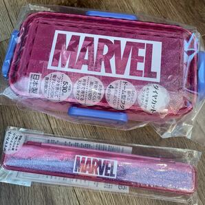 新品　MARVELマーベル　ランチグッズ　お弁当箱とお箸セット