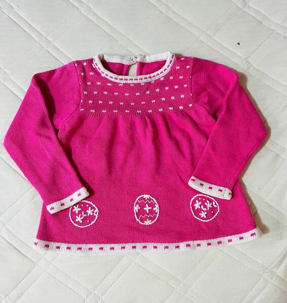 ベビー 女の子セーター 可愛いピンク色