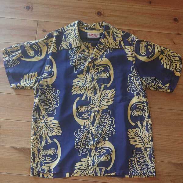 ★送料込 希少 美品 SUN SURF/サンサーフ 天狗 tengu 半袖 アロハシャツ original hawaiian prints MONSTERA & MAHIOLE BORDER SS34852★