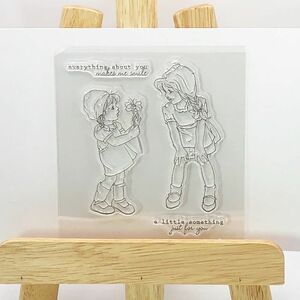 クリアスタンプ　二人の少女 just for you　J-59