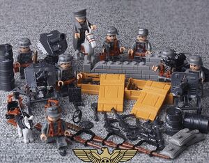 翌日発送 武器付き　8体セット ドイツ軍　第二次世界大戦　ブロック ミニフィグ レゴ LEGO 互換 ミニフィギュア　el