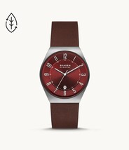 【正規品】スカーゲン SKAGEN グレネン スリーハンド デイト チェリーウッド レザーウォッチ 37mm SKW6856_画像1