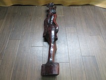 C☆インドネシア　女人像　木彫り　島彫刻　工芸品　現状品_画像3