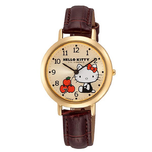  Citizen наручные часы Hello Kitty водонепроницаемый кожа ремень сделано в Японии 0031N103 Brown 4966006074482