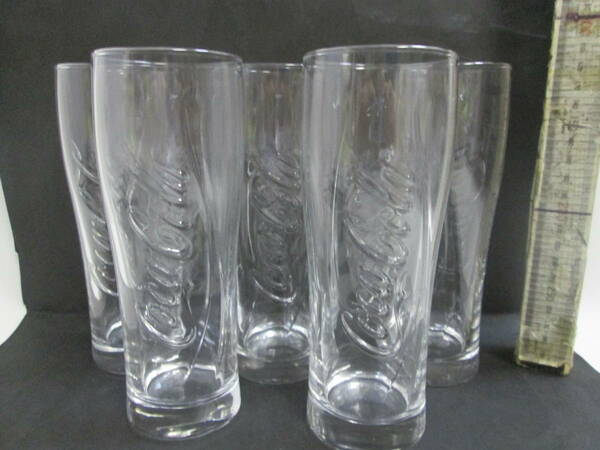 石塚ガラス&コカ・コーラ　タンブラー　グラス　１８ｃｍ　５コで　未使用か美品　