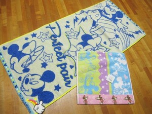 *送料無料*新品*ミッキー＆ミニー*フェイスタオル・タオルハンカチ(抗菌防臭加工)*Disney*