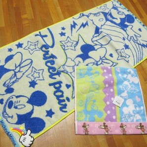 *送料無料*新品*ミッキー&ミニー*フェイスタオル・タオルハンカチ(抗菌防臭加工)*Disney*