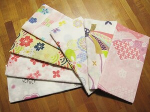 *送料無料*新品*ガーゼ手ぬぐい７枚*3３×8５㎝*二重袷*桜紫陽花蝶梅*