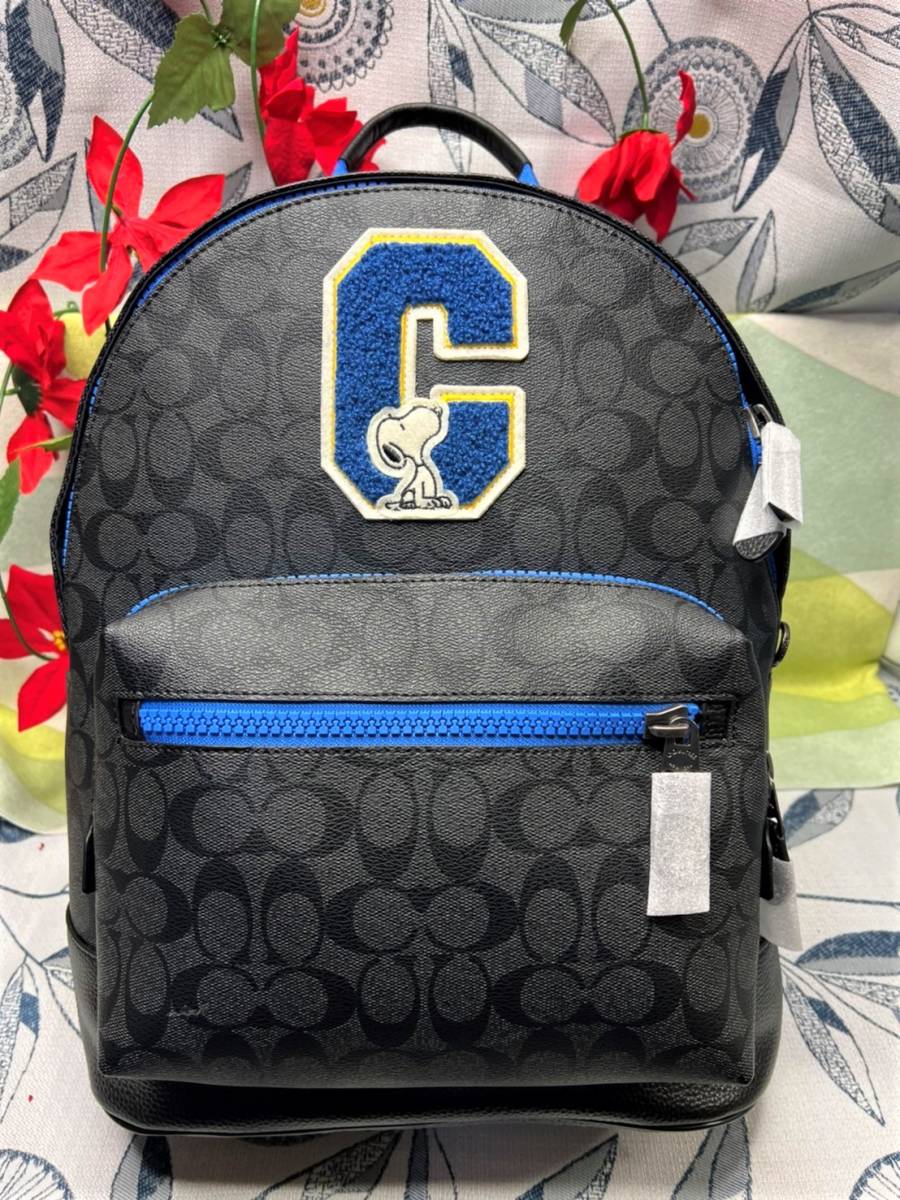 ❤#❤ COACH コーチ リュック スヌーピーコラボ ワッペン シグネチャー