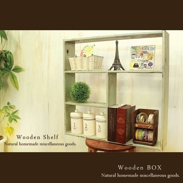 [Free Shipping] Handmade antique style wooden shelf in moss green, Handmade items, furniture, Chair, shelf, Bookshelf, Shelf