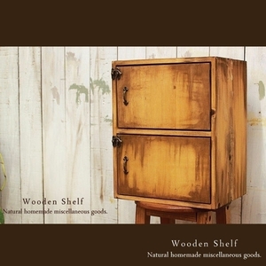 Art hand Auction [Free Shipping] Handmade antique finish box with door, wooden box, natural, Handmade items, furniture, Chair, shelf, Bookshelf, Shelf