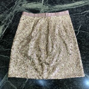 【美品】Lily Brown★リリーブラウン スパンコールスカート 1サイズ Sサイズ ミニスカート タイトスカート ゴールド 金色