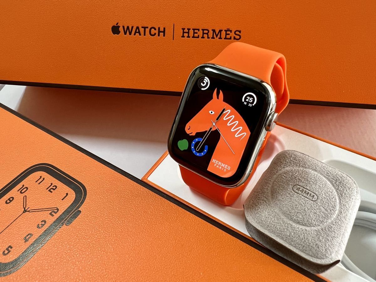 割引送料込み apple watch Hermes オレンジラバーベルト ラバーベルト