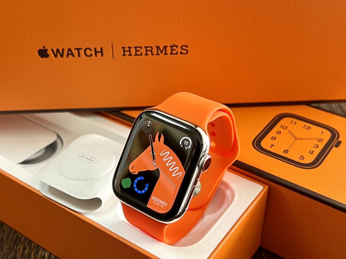 割引送料込み apple watch Hermes オレンジラバーベルト ラバーベルト