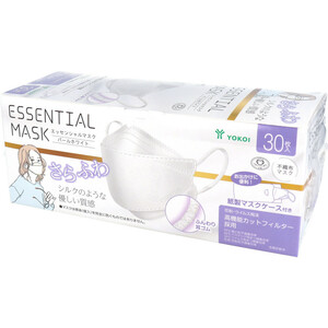 さらふわ ESSENTIAL MASK 不織布マスク パールホワイト FD30-WH 紙製マスクケース付き 30枚入