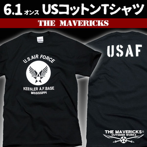 Tシャツ XS 半袖 airforce メンズ ミリタリー USAF エアフォース MAVERICKS ブランド 黒 ブラック