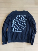 ほぼ新品 Anti Social Social Club スウェット M コットン ブラック 黒 アンチソーシャルソーシャルクラブ バックロゴプリント_画像1