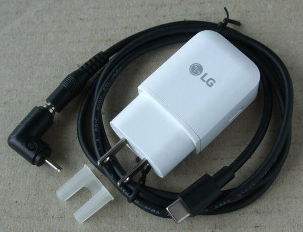 LG USB-C Type-C 充電器 5V 3A DCコード&2.5mm変換プラグ付属 / FUJITSU 富士通 arrows Tab QH35/B1 QH35/W QH30/W 用 FMV-AC348 代替 流用