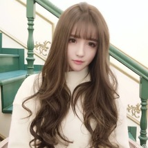 韓国 オルチャン風 レディース かつら 前髪ありヴィッグ ロングカール_画像1