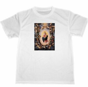 Art hand Auction Hendrik van Baalen Dry T-shirt Wreath and Madonna and Child Masterpiece Art Painting Christianity Mary, L size, round neck, An illustration, character