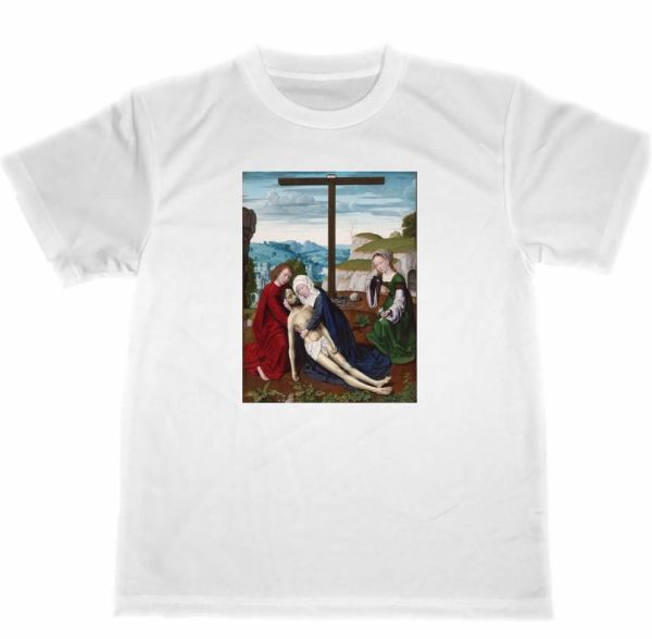 Gerard David Dry T-Shirt Lamentation of Christ Masterpiece Art Painting Gerard David Christianity Mary, Large size, Crew neck, An illustration, character