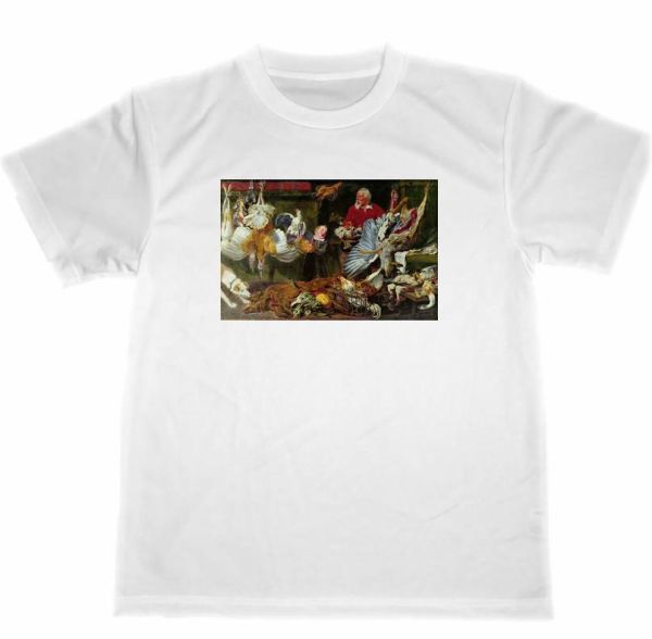 Frans Snijders Dry T-shirt Game butcher Game cuisine Hunter Snijders Masterpiece Art Painting, Large size, Crew neck, An illustration, character