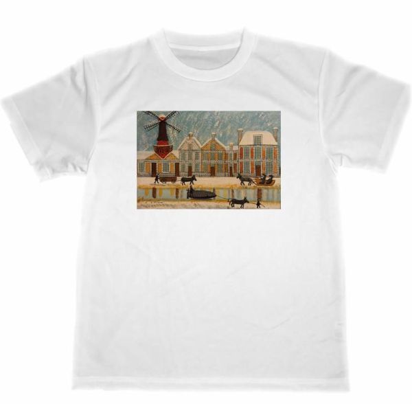 Louis Vivant Dry T恤冬季运河杰作绘画用品艺术艺术品, L号, 圆领, 一个例子, 特点