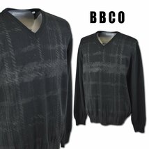 ３割引【BBCO ビビコ】メンズ セーター LL(50) 黒 15-7203-01-05 アンジェロ カジュアル ゴルフ おしゃれ かっこいい 大きいサイズ @_画像1