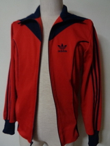 80s vintage adidas アディダス トレフォイル ジャージ トラック ジャケット 80年代 ビンテージ 赤 紺 トレフォイル ワンポイント_画像3