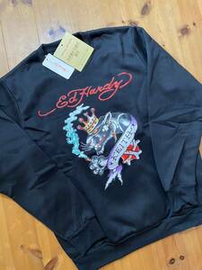 ★ ED HARDY エドハーディー　トレーナー　スウェット　裏起毛　L 黒　黒豹　1363