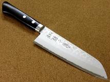 関の刃物 三徳包丁 17cm (170mm) 富士觀 鍛錬 17層ダマスカス V金10号 積層強化木 家庭用 野菜 魚処理 肉切 両刃万能包丁 文化包丁 日本製_画像2