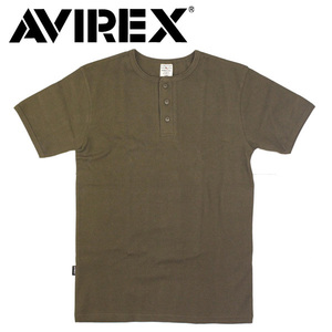 AVIREX (アヴィレックス) DAILY S/S HENLY-NECK T-SHIRT デイリー ショートスリーブ ヘンリーネック ティーシャツ 半袖 全6色 75 OLIVE S